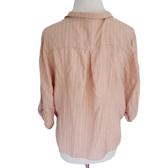 Elan Faux Wrap Style Collared Blouse M/L - Picture 6 of 7